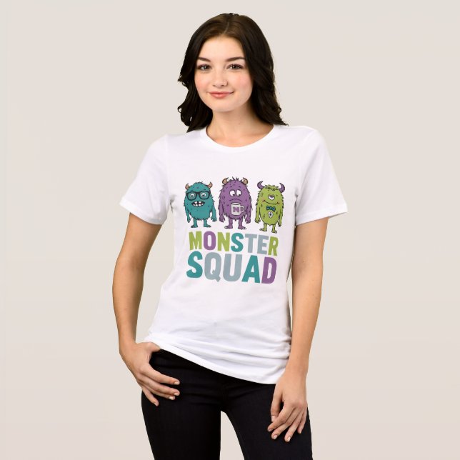 Monster Squad  Funny Cute Halloween Womens Tshirts (Front Full)