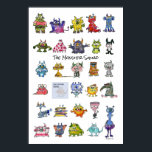 Monster Squad- Upload your photo Poster<br><div class="desc">Become part of the Monster Squad... Join the gang of these cute cartoon Monstars (They think they're famous)... and now you are too. 29 funny monsters and you made number 30. Simply upload your photo to replace the square titled "your picture HERE" (picture template holding space is square, & your...</div>