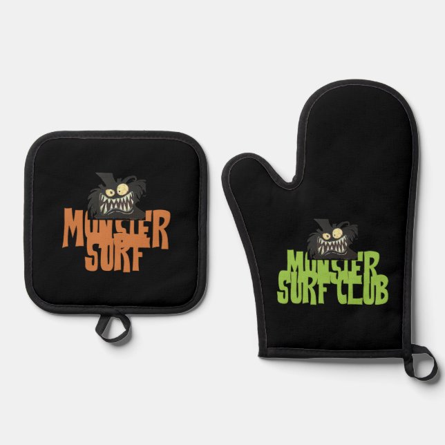 Monster Surf/Club oven mitts & pot holders Oven Mitt & Pot Holder Set (Front)