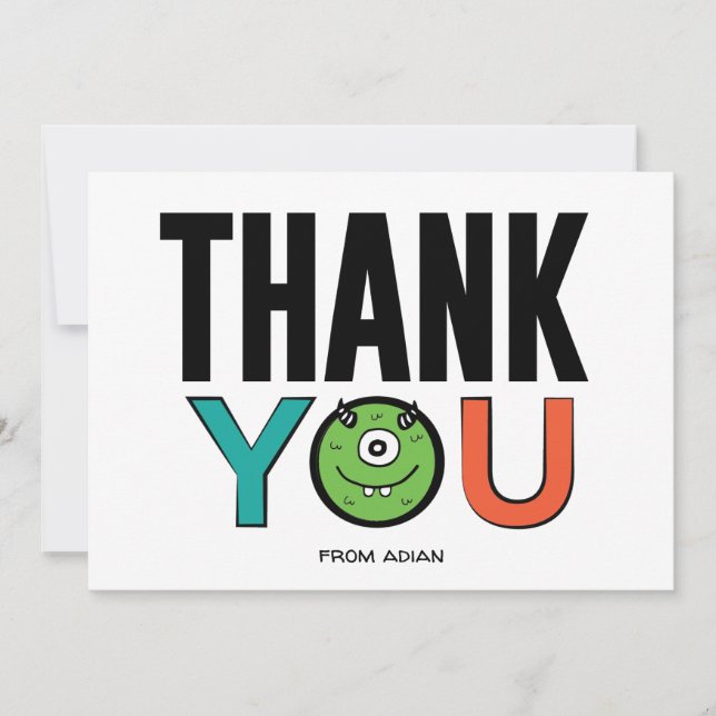 Monster Thank You Flat Card (Front)