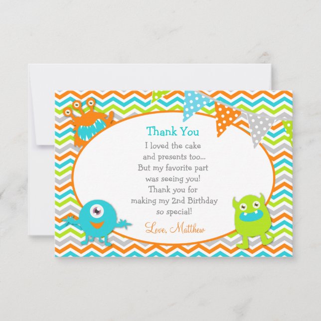Monster Thank You Note Cards (Front)