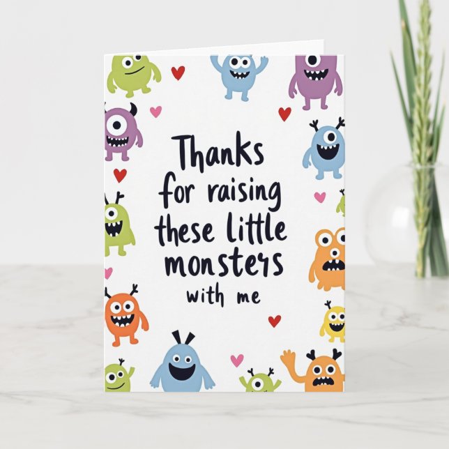 Monster Thanks Mothers Day Card (Front)
