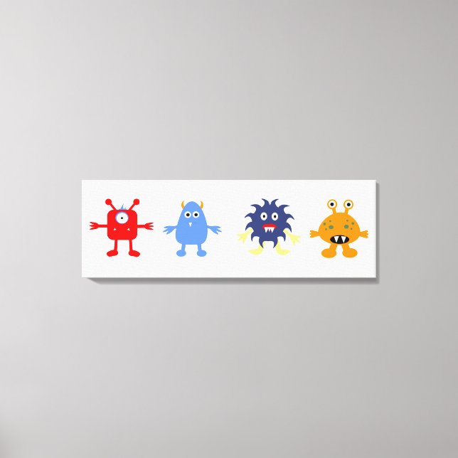 Monster Theme Baby Boy Room Wrapped Canvas Print (Front)