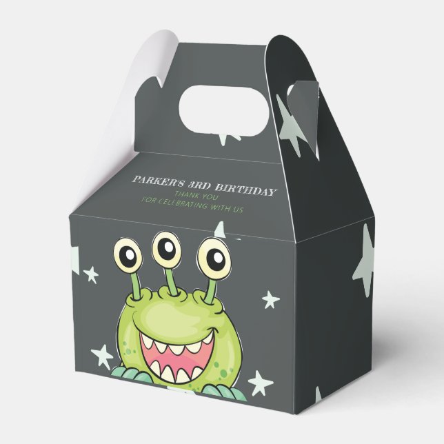 Monster Theme Birthday Favor Boxes (Front Side)