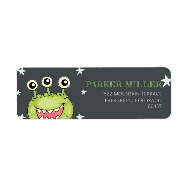 Monster Theme Birthday Label (Front)