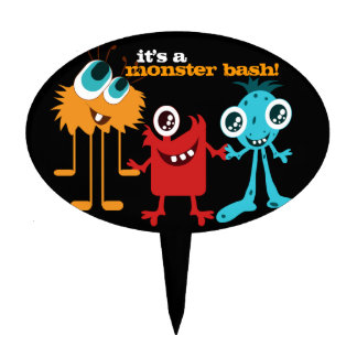 Monster Theme Birthday Party Cake Topper