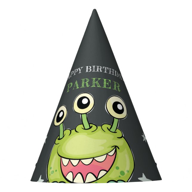 Monster Theme Birthday Party Hat (Front)