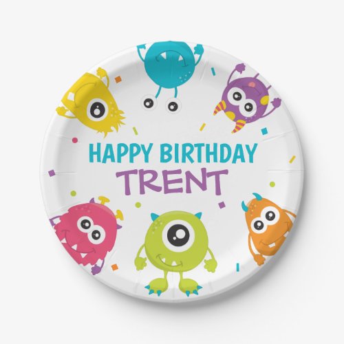 Monster Theme Birthday Party Paper Plate