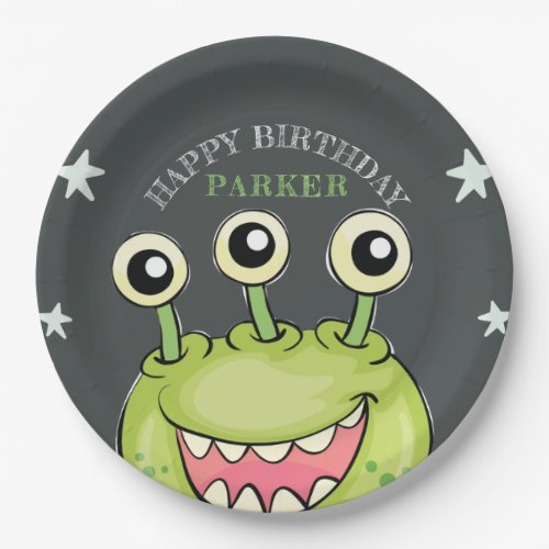 Monster Theme Birthday Party Personalized Paper Plates