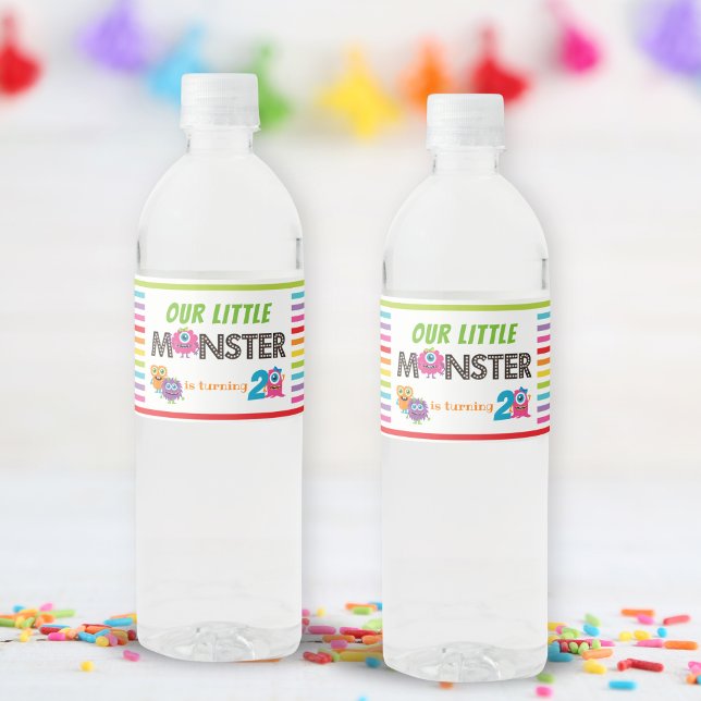 Monster Theme Birthday Party Water Bottle Label (Monster Theme Birthday Party Water Bottle Label)
