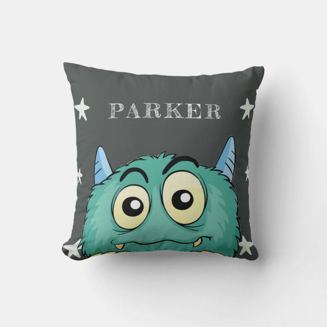 Monster Theme Boy Throw Pillow (Front)
