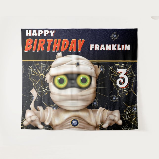 Monster Theme Kids Birthday Backdrop (Front (Horizontal))