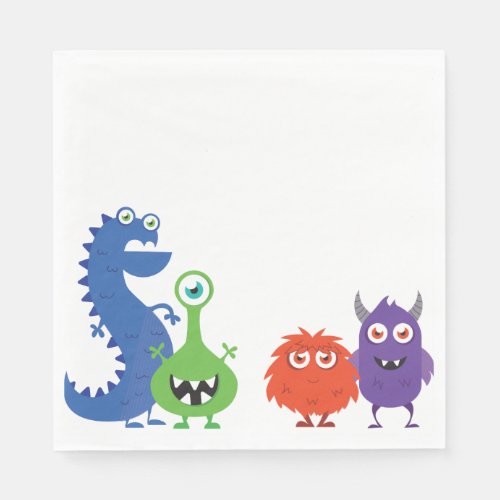 Monster Theme Party Napkins _Monster Baby Shower