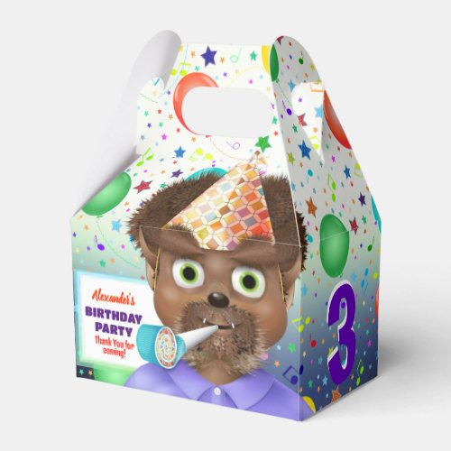 Monster Theme Wolf Boy Birthday Party Favor Boxes