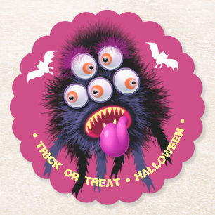 Monster Trick or Treat Halloween Party Coaster
