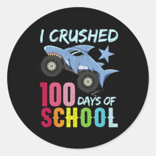 Monster Truck 100 Days Of School Apparel Classic Round Sticker