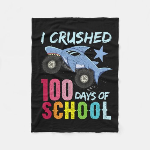 Monster Truck 100 Days Of School Apparel  Fleece Blanket