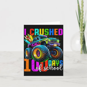 Monster Truck 100th Day Of School Boys 100 Days Of Card