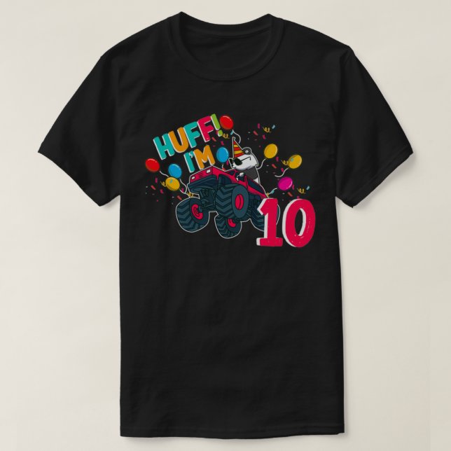 Monster Truck 10 Panda Driver Cute Bear Pet Animal T-Shirt (Design Front)