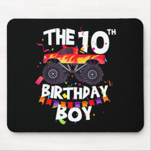 Monster Truck 10th Birthday Boy Funny 10 Years Old Mouse Pad