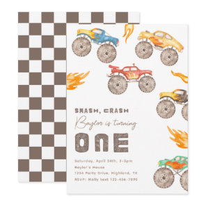 Monster Truck 1st Birthday Invitation | Trucks