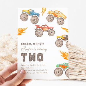 Monster Truck 2nd Birthday Invitation | Trucks