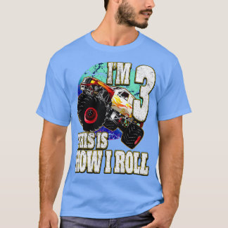 Monster Truck 3 Year Old Birthday T-Shirt