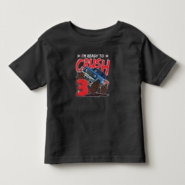 Monster Truck 3rd Birthday Toddler T-shirt (Front)