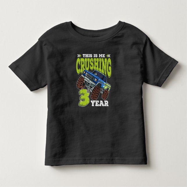 Monster Truck 3rd Birthday Toddler T-shirt (Front)