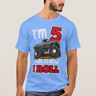 Monster Truck 5th Birthday Funny 5 Year Old Birthd T-Shirt