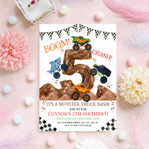 Monster Truck 5th Birthday Invitation