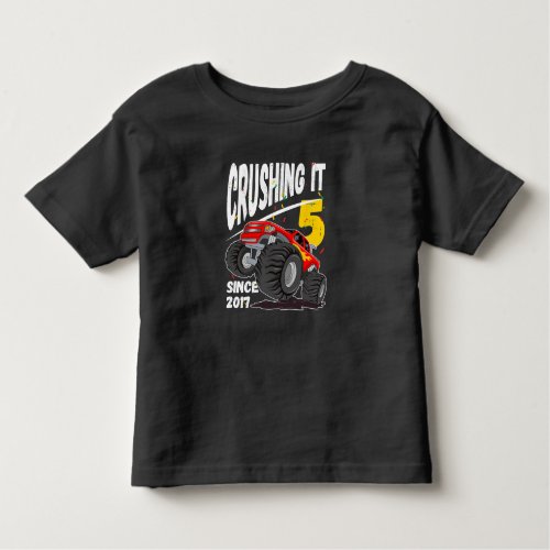 Monster Truck 5th Birthday Toddler T_shirt