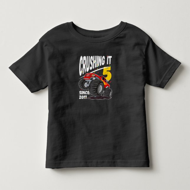 Monster Truck 5th Birthday Toddler T-shirt (Front)