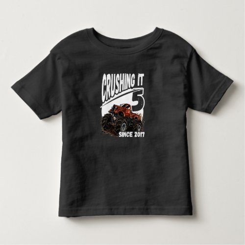 Monster Truck 5th Birthday  Toddler T_shirt