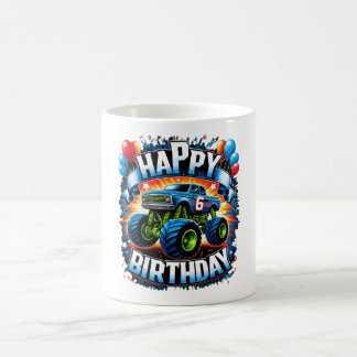 Monster Truck 6th Birthday Design – Roar into 6 Coffee Mug