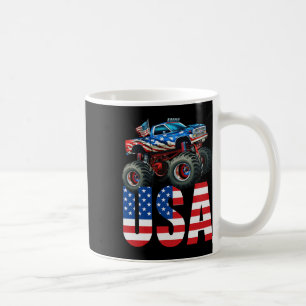 Monster Truck American Flag July 4th Usa Racing Fo Coffee Mug