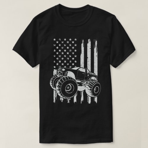  Monster Truck American Flag Patriotic 4th of July T_Shirt