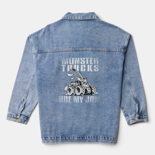 Monster Truck and electric guitars are my Jam  Denim Jacket