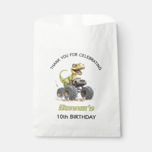 Monster Truck And T-Rex Dinosaur Birthday Party  Favor Bag