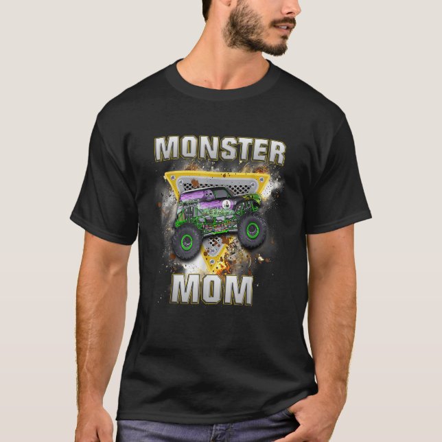 Monster Truck Are My Jam Monster Truck Mom T-Shirt (Front)