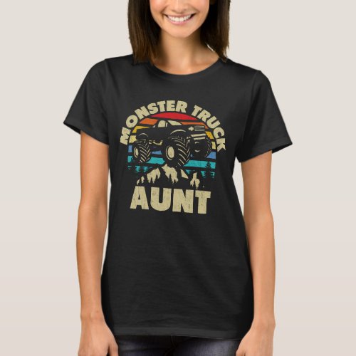 Monster Truck Auntie Matching Family Aunt Costume T_Shirt