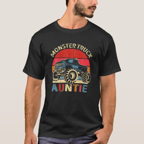 Monster Truck Auntie Matching Family Birthday Part T_Shirt