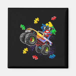 Monster Truck Autism Awareness Puzzle Piece Gift F Magnet