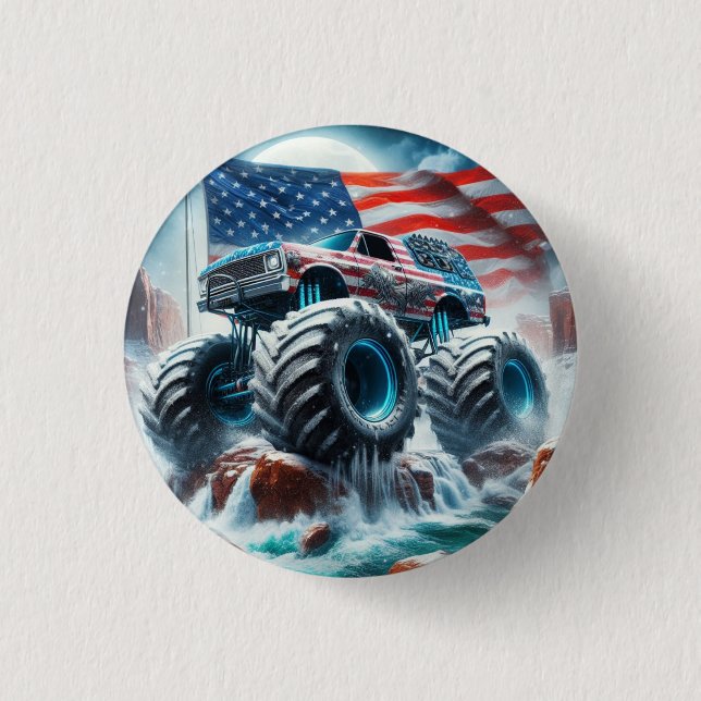 MONSTER TRUCK BADGE BUTTON (Front)