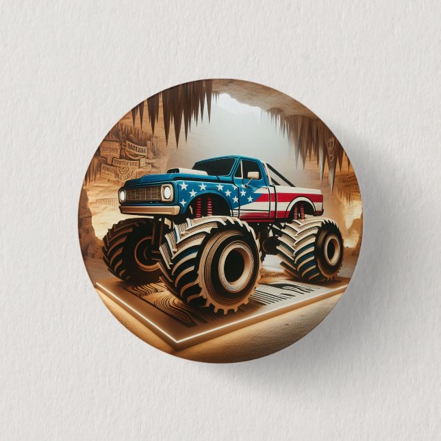 MONSTER TRUCK BADGE BUTTON (Front)