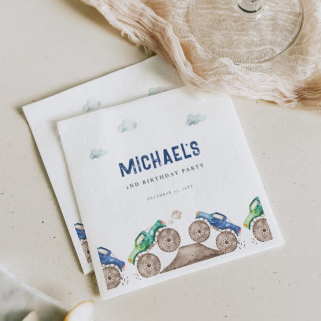 Monster Truck Bash Birthday  Napkins (Creator Uploaded)