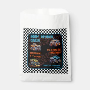 Monster Truck Bash Boy 5th Birthday Party Favor Bag