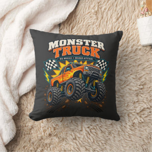 Monster Truck Big Wheels Bigger Attitude Fans Throw Pillow