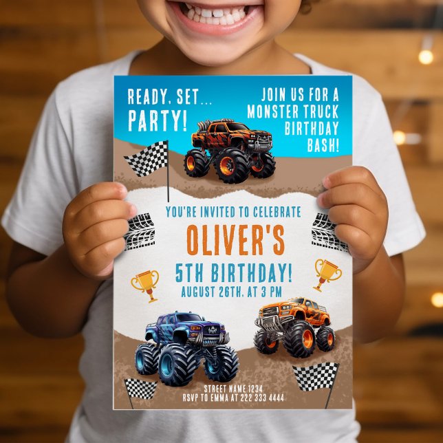 Monster Truck Birthday Bash Invitation (Creator Uploaded)