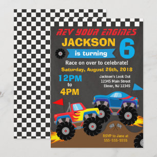 Monster Truck Birthday Bash Invitation